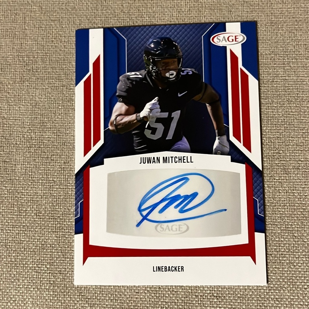 Juwan Mitchell Auto 2024 SAGE High Series Red  COLORADO BUFFALOS Football Card